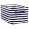 DII® Medium French Blue & White Herringbone Striped PE-Coated Cotton Laundry Bins, 2ct.